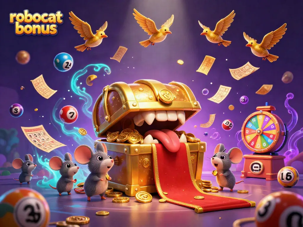 Experience the excitement of robocat bonus with dynamic lottery elements and vibrant gaming atmosphere.